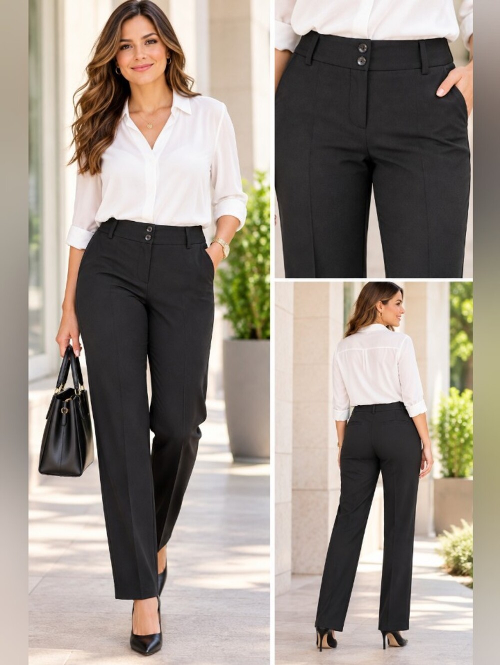 NWT Amanda & Chelsea Size 10 Women's Black  Contemporary Fit  Straight Leg Pants
